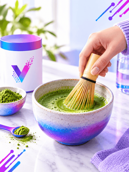 Matcha Blend Morning Routine ASMR Whisk